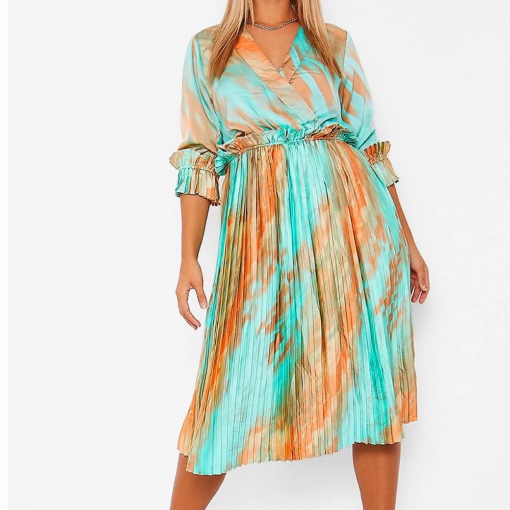 Pleated Midi Dress